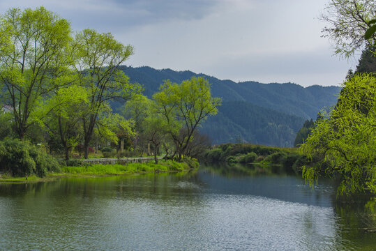 春天的河流山川