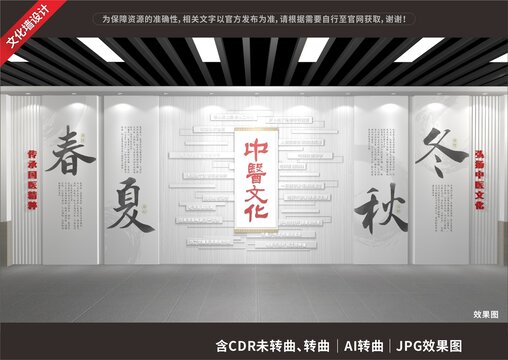 中医文化展示展厅墙