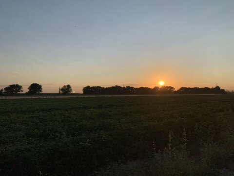 田园风光夕阳