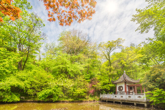 南京栖霞山的幽居庵风光