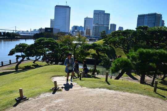 日本东京滨离宫恩赐庭园风景