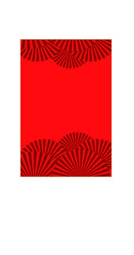 大紅國(guó)風(fēng)扇子邊框背景素材