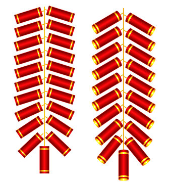 大紅國(guó)風(fēng)長(zhǎng)串鞭炮