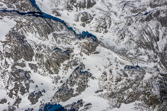 航拍云南丽江玉龙雪山冰川积雪