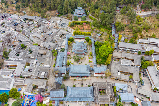 航拍丽江古城木府土司木氏衙署