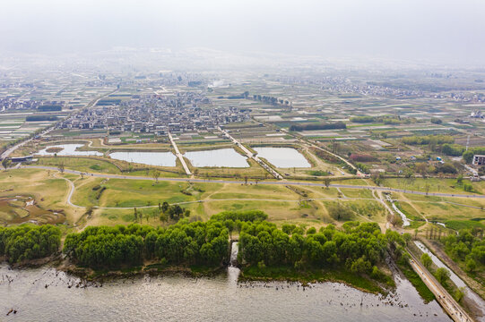 航拍云南大理洱海生态廊道美景