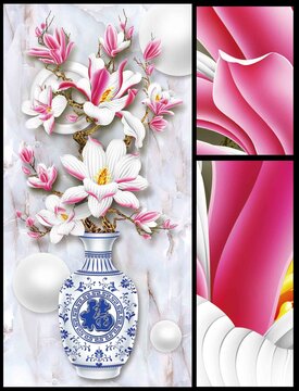 玄關(guān)花瓶玉蘭花