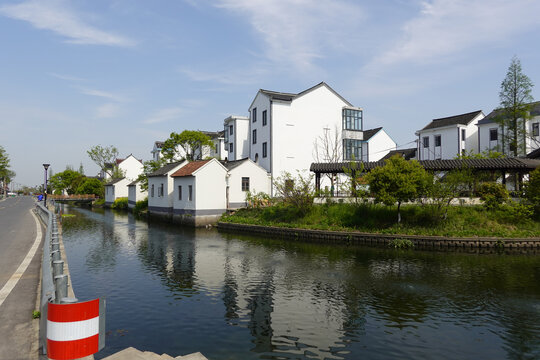 浙江嘉兴农村风光马厩村