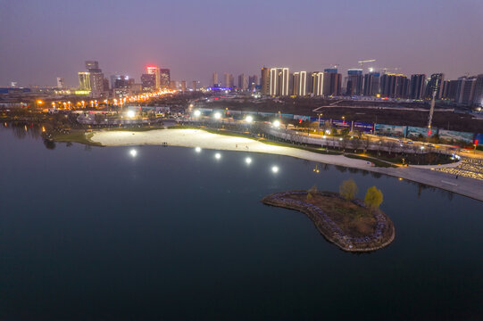 沣河夜景