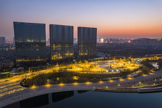 沣河夜景