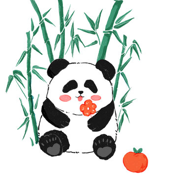 熊貓地毯插畫圖案
