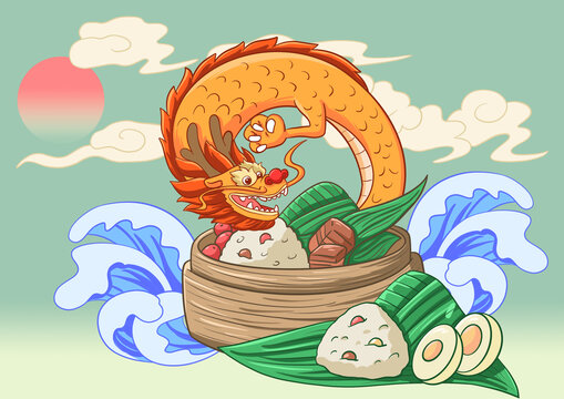 端午節(jié)粽子與龍
