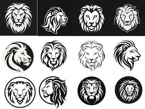 獅子線描