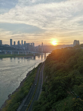 重庆清晨日出美景