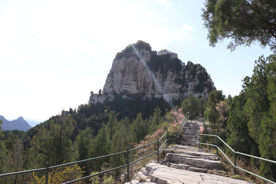 天然石阶上山路