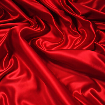 玫瑰红褶皱丝绸布料纹理