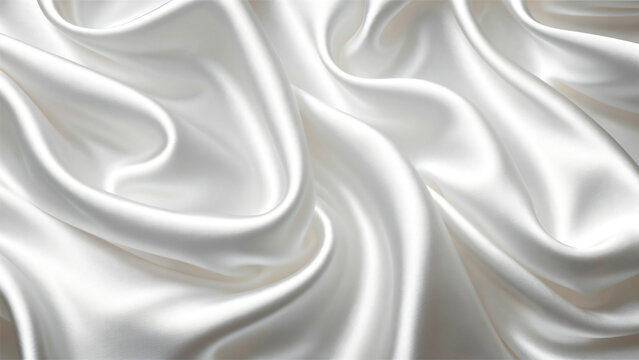 白色丝绸褶皱布料纹理