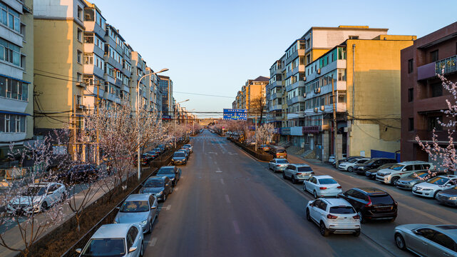 中国长春市城区初春晨景