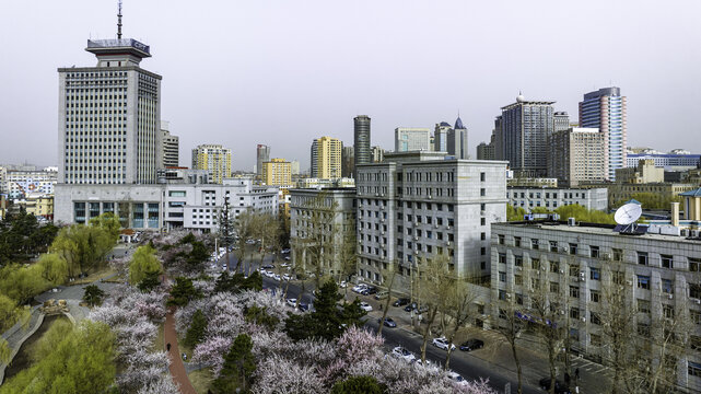 中国长春市城区初春晨景