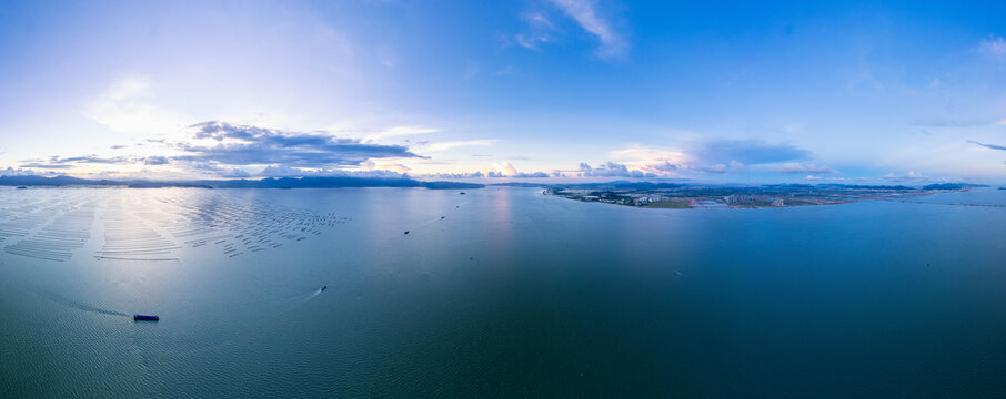 珠海出海口黄茅海航拍全景图