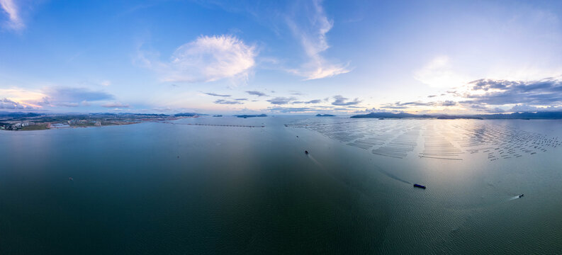 珠海出海口黄茅海航拍全景图