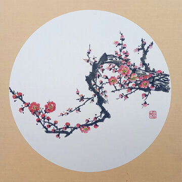 國(guó)畫紅梅