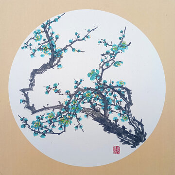 國(guó)畫(huà)綠梅