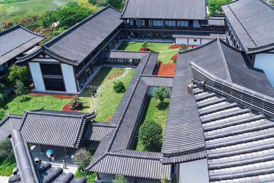广州市文化馆古建筑屋顶飞檐