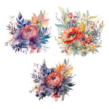 水彩花卉插畫