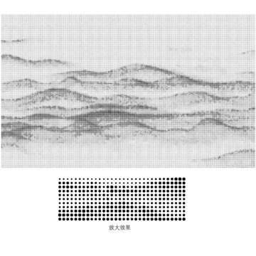 山水圆点冲孔镂空屏风装饰