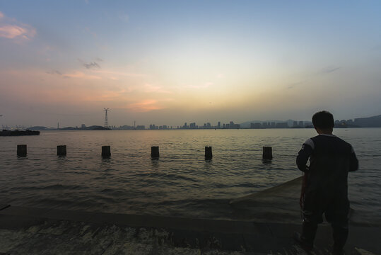 厦门海湾公园黄昏