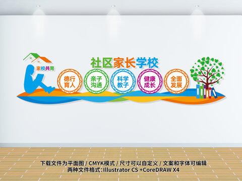 社區(qū)家長學(xué)校文化墻