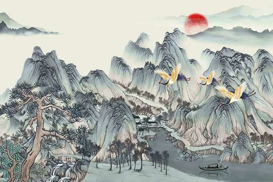 中式山水图