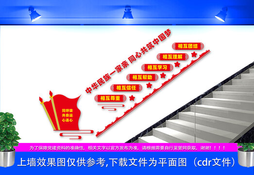 民族團(tuán)結(jié)樓梯文化墻