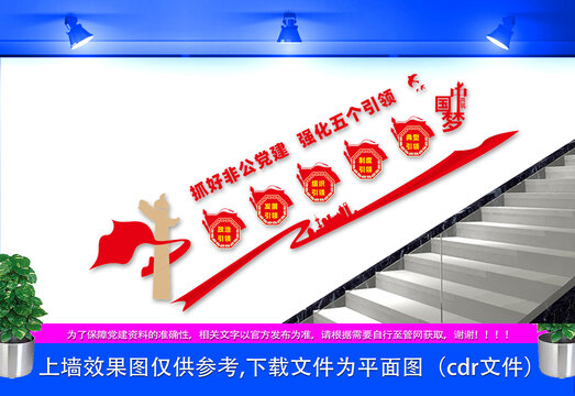 五個(gè)引領(lǐng)樓梯文化墻