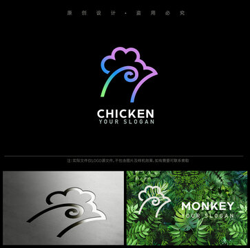 十二生肖鸡logo设计