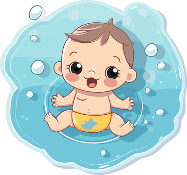 可愛兒童嬰兒戲水游泳小孩C