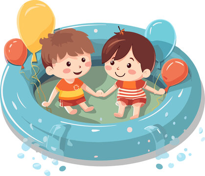 可愛動感的小孩兒童戲水游泳O