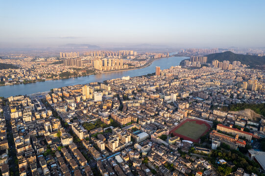 大湾区珠海井岸城市风光航拍