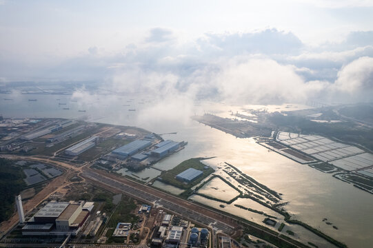 珠海出海口黄茅海航拍全景图