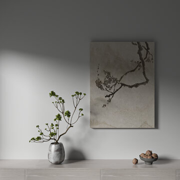 藝術(shù)花瓶墻布壁畫(huà)背景場(chǎng)景圖