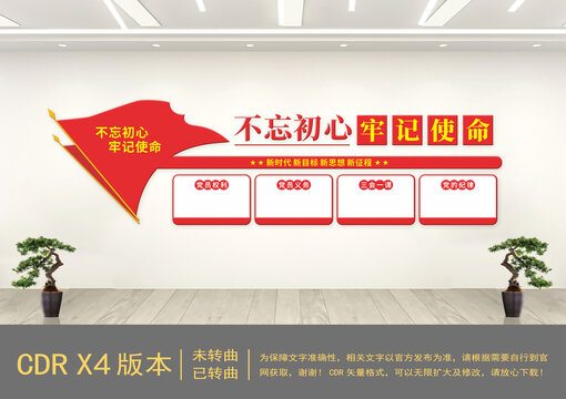 不忘初心黨建文化墻