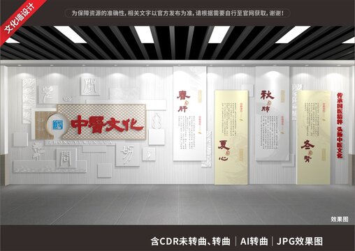 中医文化展示展厅墙