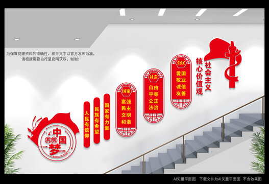 價值觀樓梯間文化墻