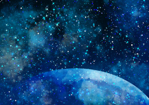 外太空背景插畫