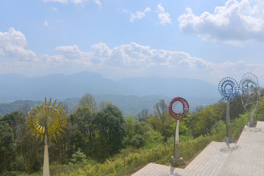 四川雅安蒙顶山风景区观景台