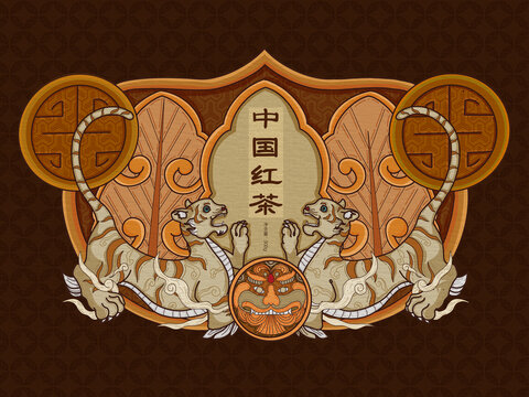 四大神獸包裝插畫白虎