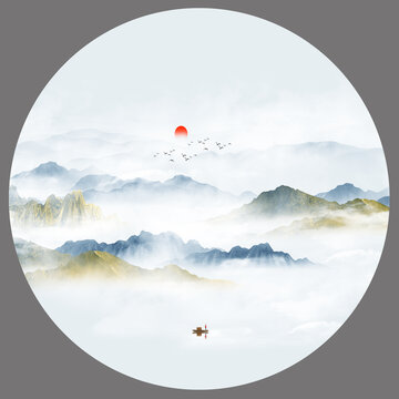 圓形山水畫