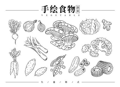 手繪蔬菜