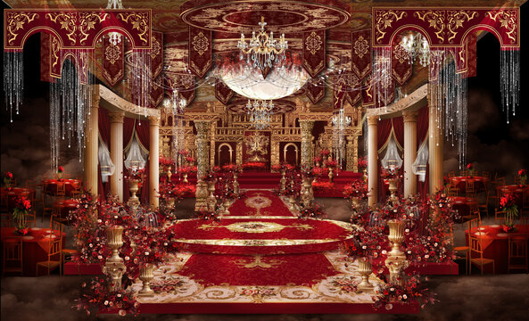 红金色欧式宫殿婚礼